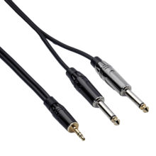 Cavo interlink serie Rock-It - jack stereo Ø 3,5 mm - 2 x jack Ø 6,3 mm