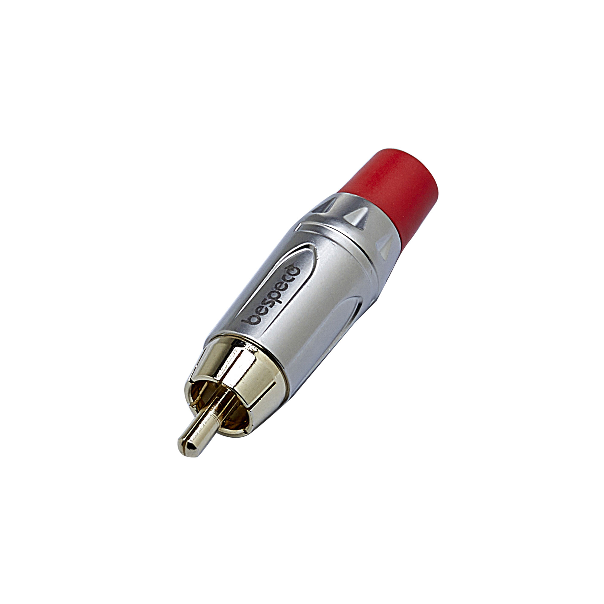 MRCA1R – Connettore spina RCA dorata, indice rosso