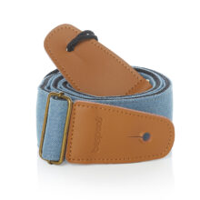Tracolla professionale per chitarra, in tessuto Denim colore blu chiaro