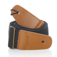 Tracolla professionale per chitarra, in tessuto Denim colore nera