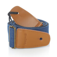 Tracolla professionale per chitarra, in tessuto Denim colore blu