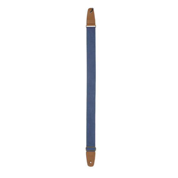 Tracolla professionale per chitarra, in tessuto Denim colore blu - estesa